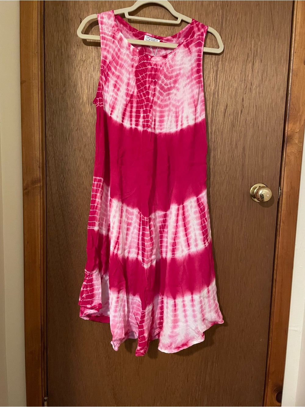 Tie-Dye A-Line Dress in Hot Pink